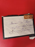 Ancienne lettre vintage avec timbres oblitérés, écriture manuscrite, collection