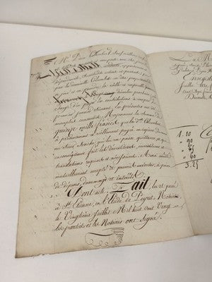 Acte manuscrit administratif 1821, timbres fiscaux, Saint-Étienne, XIXe