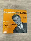 Vinyle 45 tours ancien rétro Gilbert Bécaud disque vintage collection état usagé