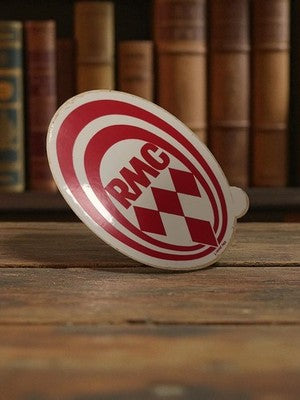 Autocollant publicitaire RMC vintage années 70 radio rétro rouge blanc