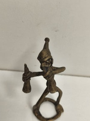 Statuette africaine ancienne en bronze, personnage stylisé, art tribal déco