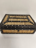 Boîte rectangulaire anglo-indienne os et piquants de porc-épic incrustés