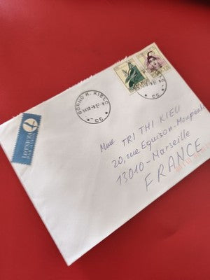 Ancienne enveloppe timbrée oblitérée Pologne pour collection philatélie vintage