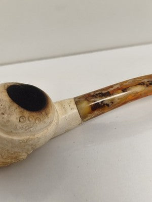 Pipe ancienne tête de fakir écume & ambre Antenophone sculptée vintage