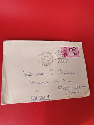 Ancienne lettre vintage timbrée Luxembourg 1956 pour collection philatélie