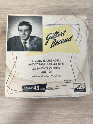 Vinyle 45T vintage Gilbert Bécaud Super 45 tours pochette d’origine années 50