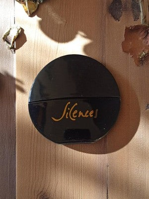 Miniature parfum vintage Silences flacon rond noir ancien parfum ancien