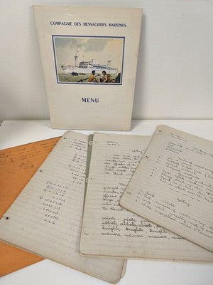 Cahier manuscrit ancien vintage, carnet scolaire rétro, écriture main collection