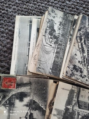 Lot Cartes Postales Anciennes Lyon XIXe-XXe Vue Ville Monument Timbres