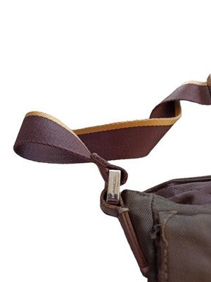 Sac bandoulière Lancel Paris toile marron logo, besace homme femme
