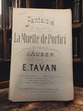 Partition ancienne Fantaisie sur La Muette de Portici Auber Tavan vintage