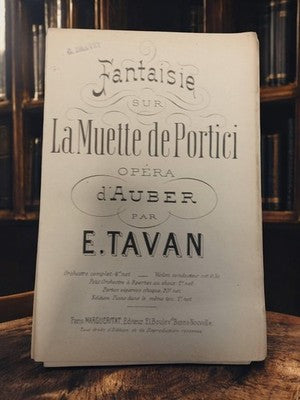 Partition ancienne Fantaisie sur La Muette de Portici Auber Tavan vintage