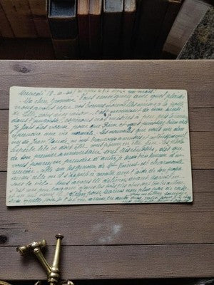 Lettre manuscrite ancienne 1939-1945 encre bleue papier vintage guerre WW2
