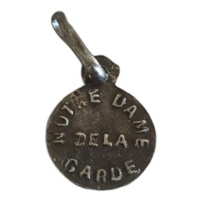 Médaille ancienne Notre Dame de la Garde vintage 1950s, pendentif religieux rare