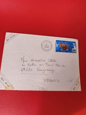 Ancienne lettre oblitérée 1976 Djibouti timbre collection vintage philatélie avi