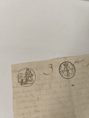 Ancienne lettre administrative manuscrite 1829, XIXe, cachets fiscaux 25 c