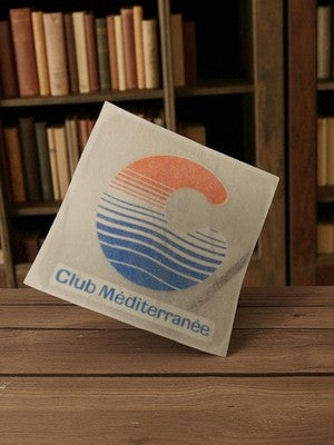 Autocollant vintage Club Méditerranée logo rétro années 70-80 pub déco ancien