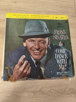 Vinyle 45 tours vintage Frank Sinatra Come Dance With Me pochette usagée