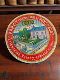 Étiquette fromagère ancienne Livarot Pays d'Auge Fontaine Valéry vintage