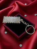 Porte-clés vintage métal I Love Rio rectangulaire relief rétro