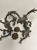 Paire d'appliques bougeoirs anciennes bronze décor dragon style XIXe