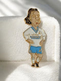 Pin's vintage joueur OM Adidas Ericsson émaillé ancien badge Marseille foot