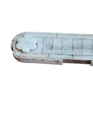 Porte-encens ancien en os, décor floral, artisanat asiatique, bâtonnet incense
