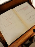 Plan ancien Marseille années 1930-40 document travaux publics hydraulique vintag