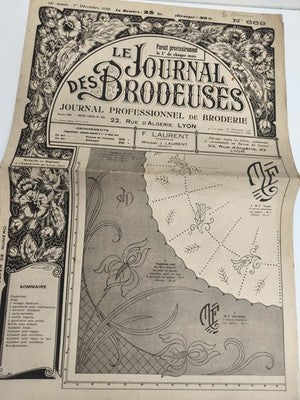 Ancien journal broderie 1950 Le Journal des Brodeuses motif vintage Lyon