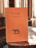 Livre ancien Lucain La Guerre Civile édition vintage couverture orange
