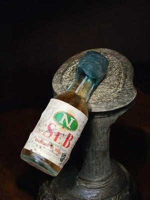 Miniature bouteille alcool SEB vintage, Distillato di Vino, déco rétro