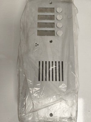 Platine interphone de rue Antenophone 4 boutons façade métal aspect brossé
