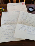 Lettre manuscrite ancienne 1949 écriture bleue enveloppe vintage postale