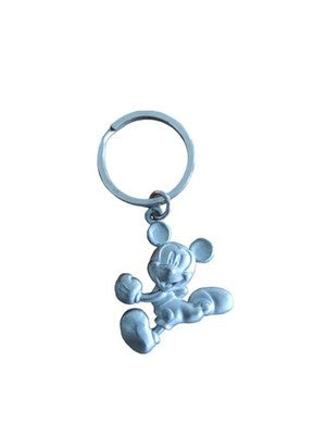 Porte-clés vintage Mickey Mouse métal argenté rétro Disney ancien