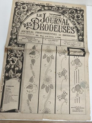 Journal broderie ancien 1949 Le Journal des Brodeuses Lyon motif vintage