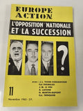 Rare magazine ancien Europe Action n°11 1963, couverture jaune, politique vintag