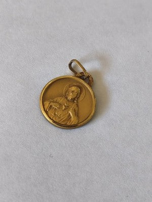 Médaille religieuse ancienne catholique vintage petit pendentif collection rétro