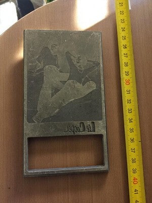 Plaque typographique publicitaire vintage Lee Cooper, impression, métal