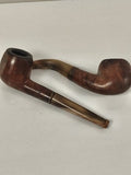 Lot de 2 pipes anciennes Ancienne, bois veiné, tuyaux miel, patine