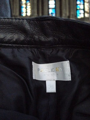 Pantalon cuir noir femme Pauleka Paris vintage flare rétro pantalon leather