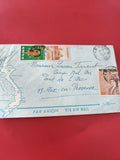 Ancienne enveloppe timbrée Vietnam oblitérée, courrier avion philatélie collecti