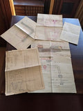 Lot 7 plans manuscrits anciens canaux barrages techniques 1890-1930 vintage
