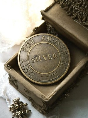 Jeton de casino vintage métal argenté “SILVER” – Only For Amusement