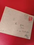 Ancienne lettre vintage avec timbre oblitéré France 1949 pour collection philaté