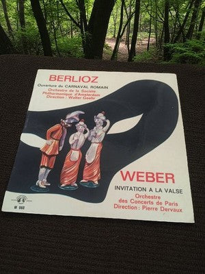 Disque vinyle ancien Berlioz Weber pochette illustrée musique classique rétro