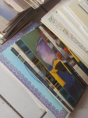 Lot cartes de vœux illustrées anciennes vintage rétro, collection neuves