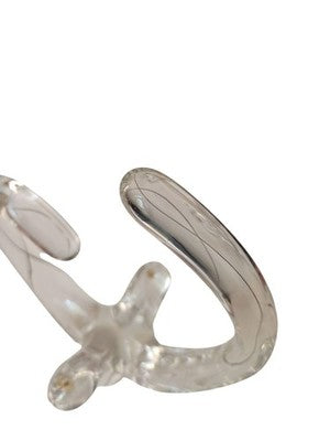 Sculpture abstraite cristal français vintage, objet d’art signé ancien