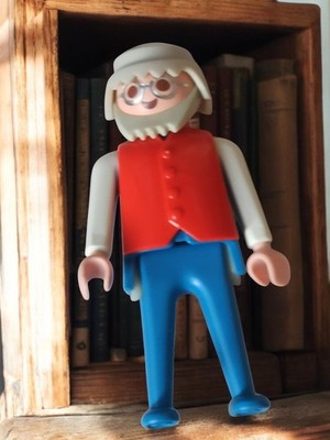 Figurine Playmobil ancien vintage années 70 homme barbe blanche rétro jouet