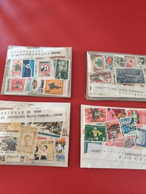 Lot anciens timbres monde vrac collection, Europe Asie Afrique, philatélie