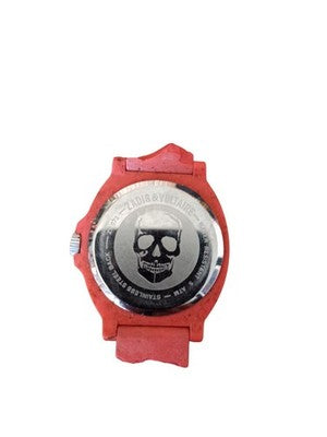 Montre Zadig & Voltaire rouge cadran crâne design mixte bracelet silicone